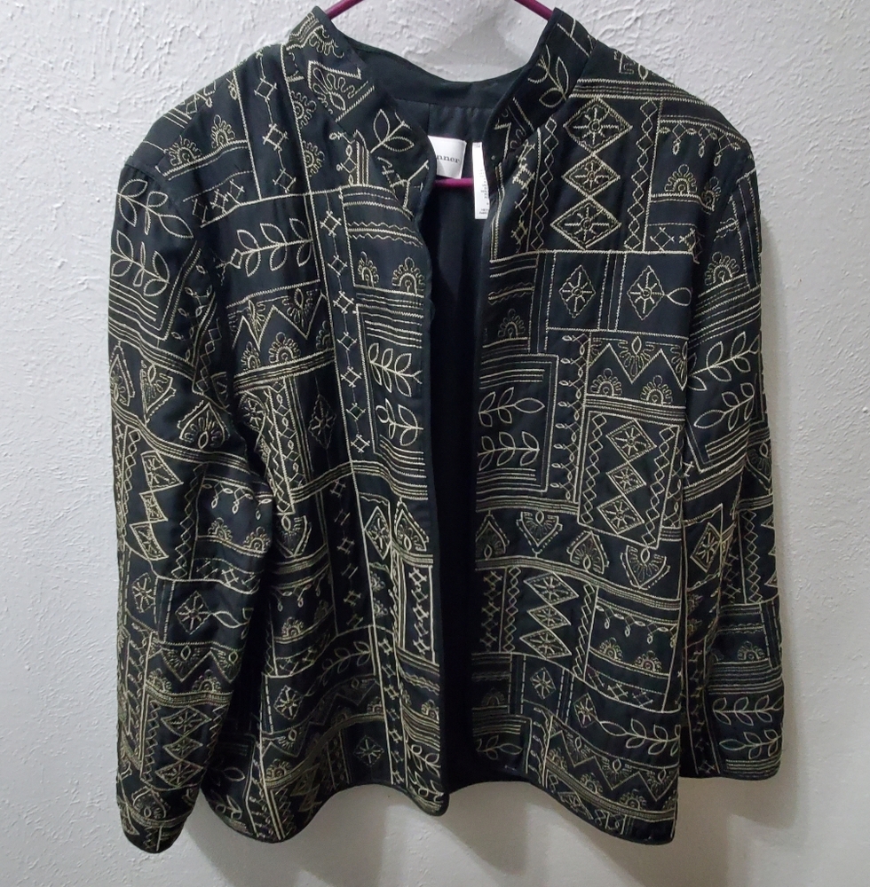 Vintage Quilted jacket. Open front. Brand Alfred dunner